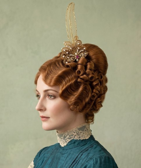 Chignon des ann&eacute;es 1910 avec bouclettes
