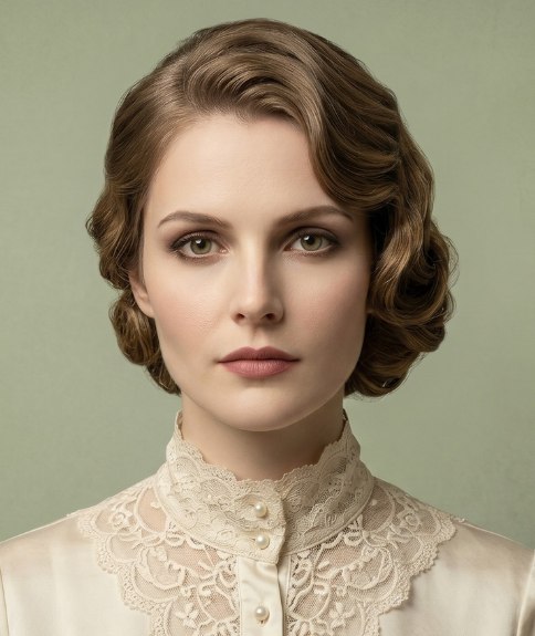 Coiffure relevée soignée et raffinée aux ondulations lisses