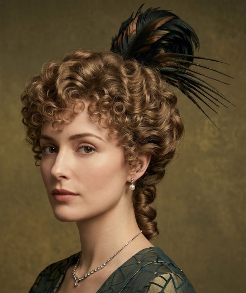 Chignon haut avec boucles