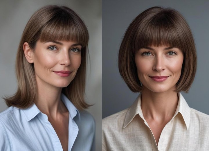 Relooking de cheveux mi-longs à carré