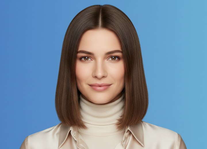 Col roul&eacute; associ&eacute; &agrave; une blouse en soie brillante