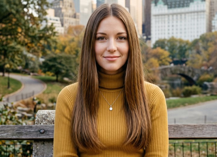 Cheveux longs et lisses des années 1960