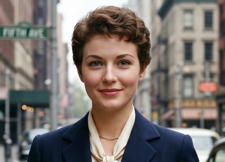 Coiffure courte des années 1950