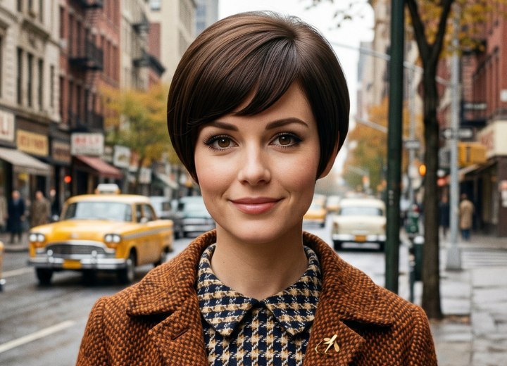 Coiffure style mod des années 1960
