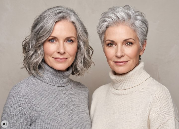 Les cheveux gris et les cheveux blancs