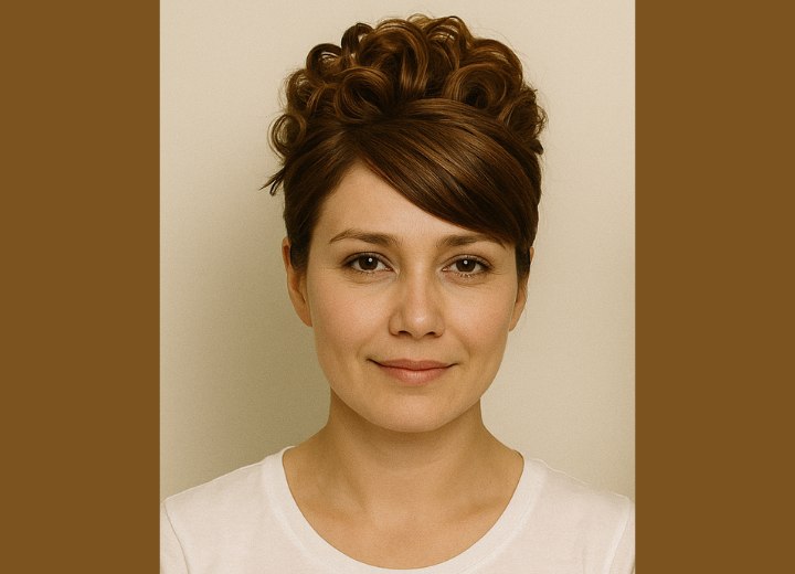 Coiffure de mariage combinant cheveux lisses et bouclés