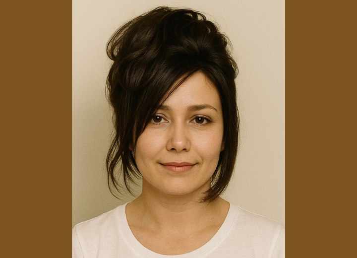 Chignon de mariage avec côtés lâchés