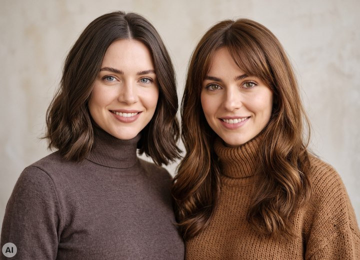 Les nuances froides et chaudes de cheveux châtains et bruns