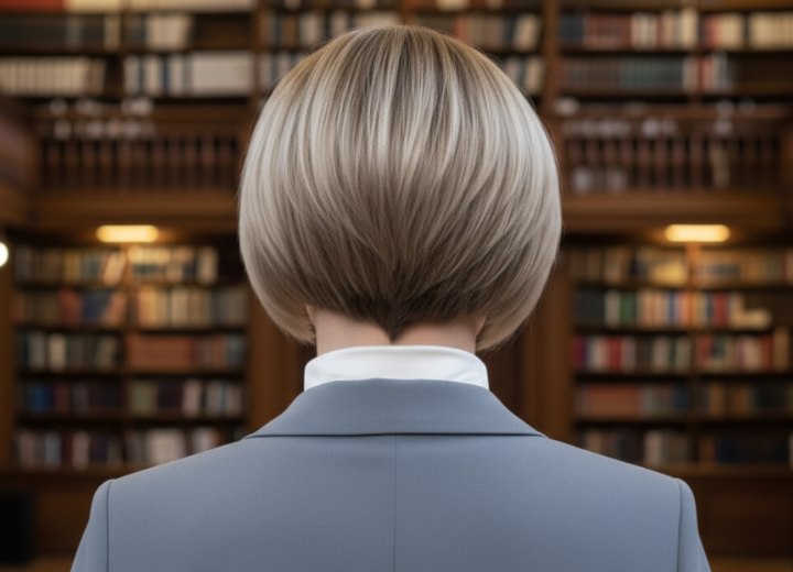 Carré plus court à l’arrière et plus long à l’avant – Vue de dos