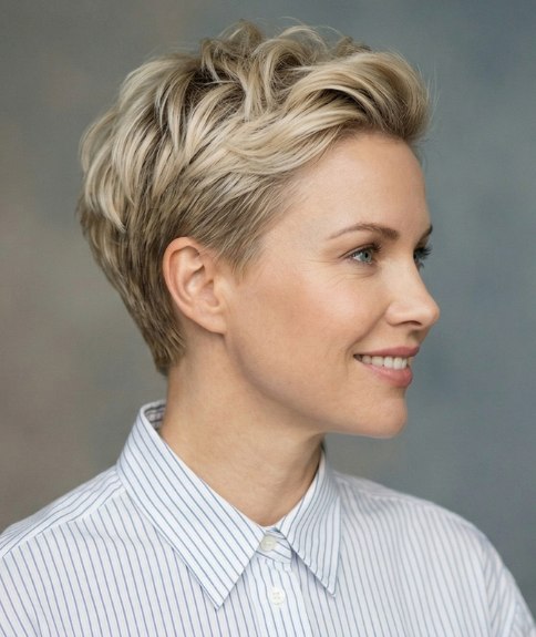 Cheveux courts avec un style masculin pour femmes