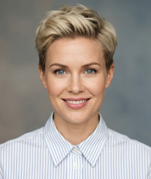 Coiffure courte qui allonge le visage