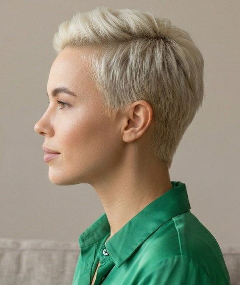 Coupe à la garçonne moderne pour cheveux blonds