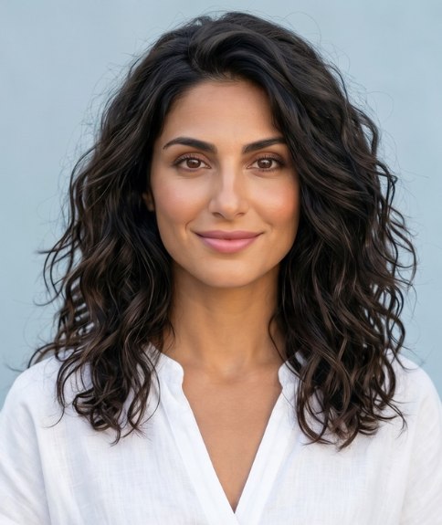 Coiffure longue avec des ondulations d&rsquo;aspect naturel pour l&rsquo;&eacute;t&eacute;
