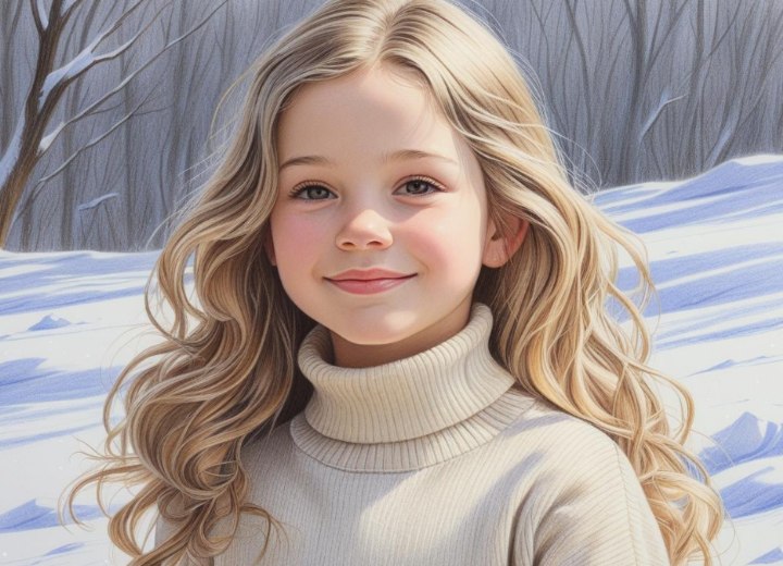 Cheveux longs avec boucles blondes pour filles