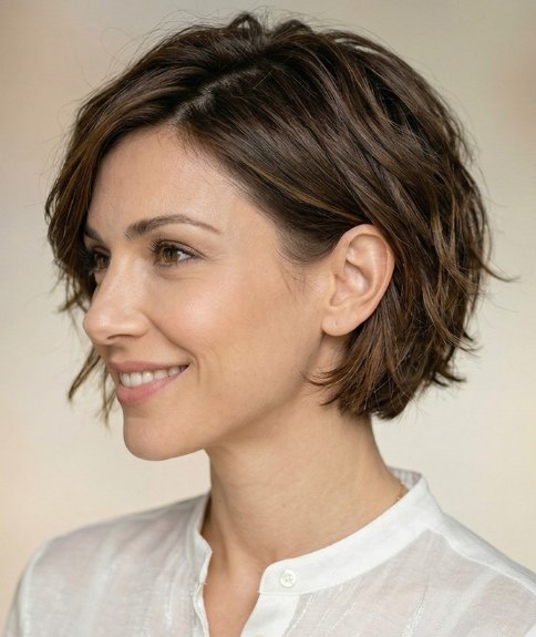Coiffure courte avec des dégradés
