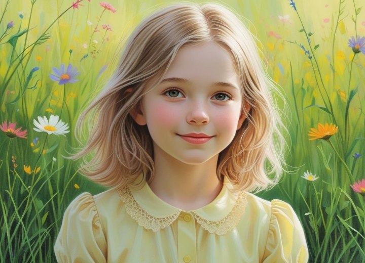 Cheveux mi-longs avec ondulations pour petites filles