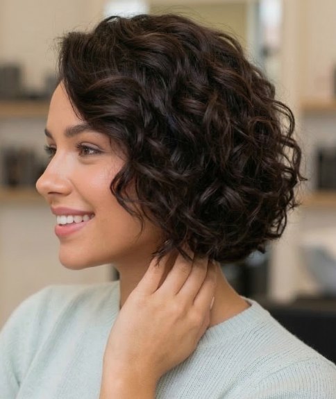 Carr&eacute; facile &agrave; porter pour cheveux ondul&eacute;s