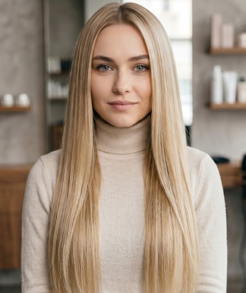Cheveux blonds très longs au rendu naturel