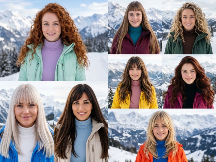 Coiffures avec des cheveux longs, portés libres et détachés