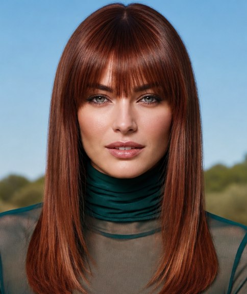 Cheveux longs associés à un col roulé pour le printemps