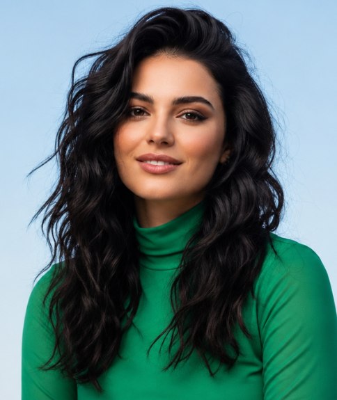 Coiffure longue et ondulée pour le printemps