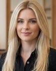Coiffure blonde longue