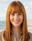Cheveux lisses juste sous les &eacute;paules