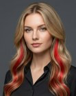 Cheveux longs blonds avec des m&egrave;ches