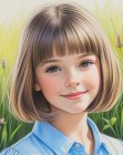 Coupe au carré moderne pour petites filles