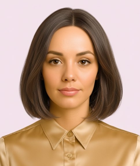 Carré élégant avec raie au centre