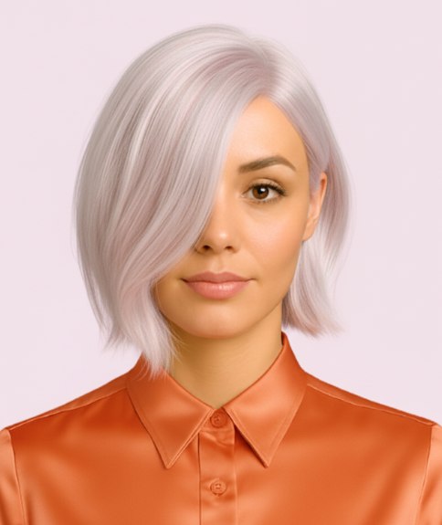 Carré platine asymétrique