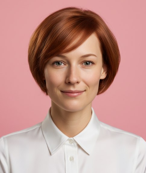 Carré court stylé tombant autour de la mâchoire