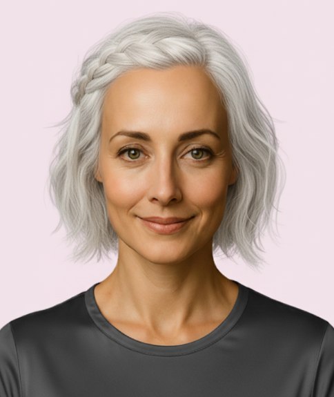 Carré blond platine avec élément tressé