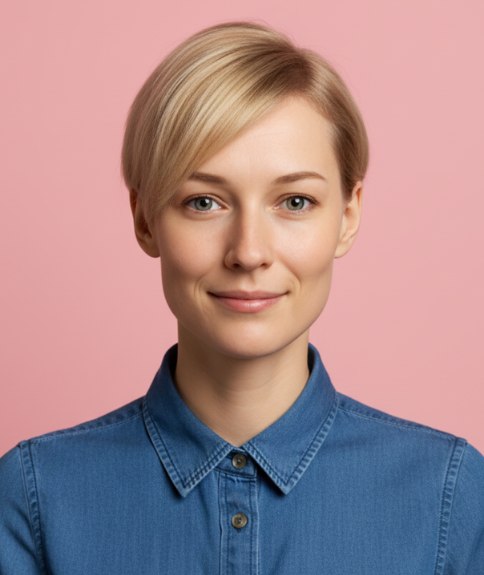 Coupe garçonne avec silhouette lisse et allure douce