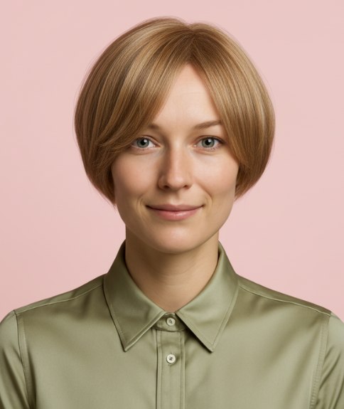 Carré intemporel à la joue avec dégradé subtil