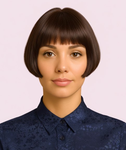 Beau carré classique avec frange droite