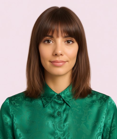 Carré long classique avec frange droite