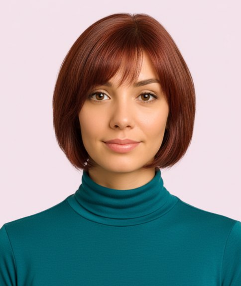 Carré avec teinte auburn chaude