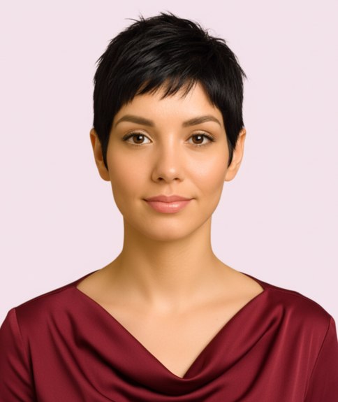 Coupe à la garçonne avec dégradé et différentes longueurs