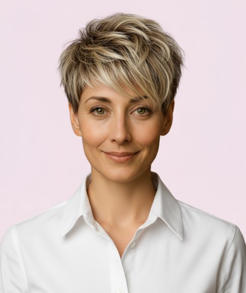 Coupe courte moderne avec asymétrie élégante