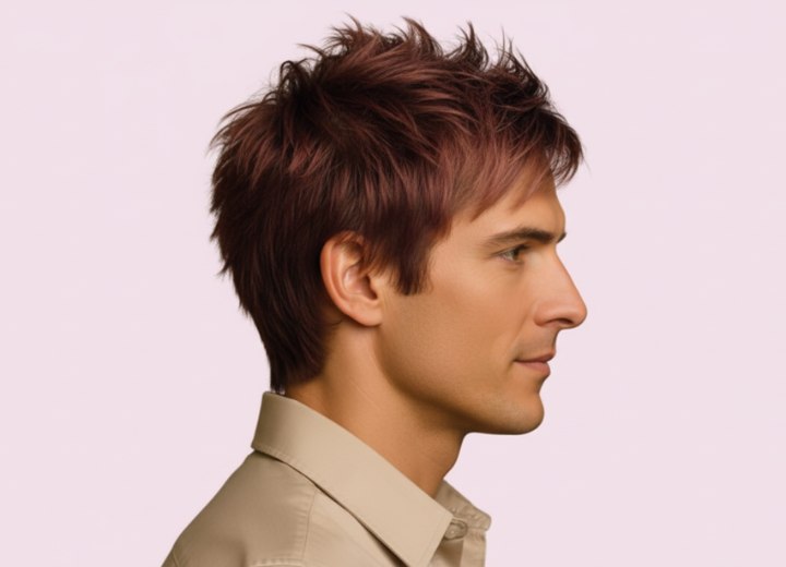 Cheveux masculins avec reflets – Vue de côté