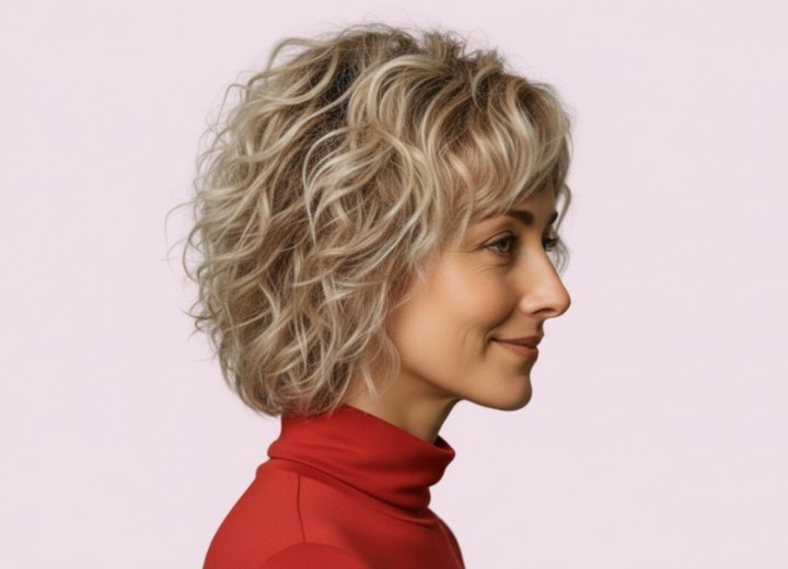 Carré mi-long blond avec dégradé