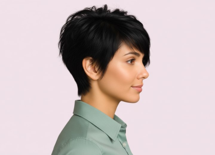 Cheveux courts au style faussement désordonné
