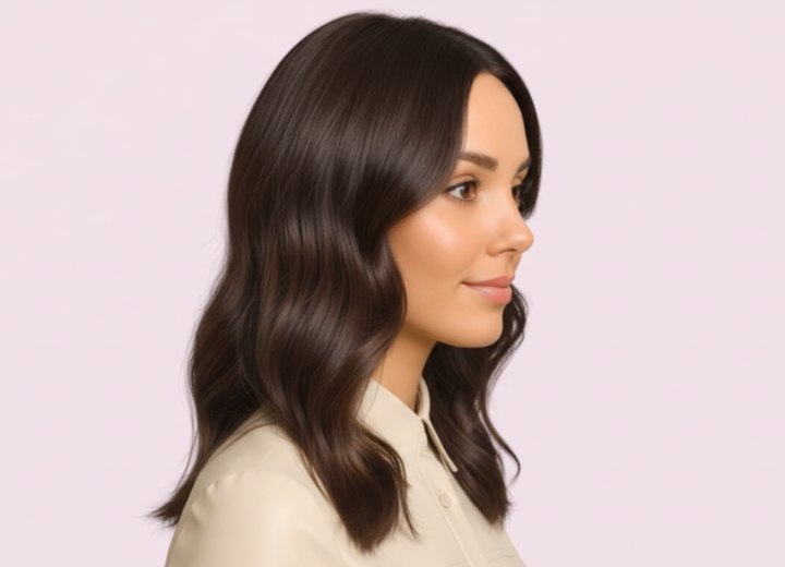 Cheveux longs d’un style classique – Vue de côté