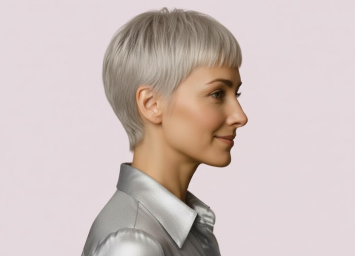 Cheveux courts à brillance naturelle