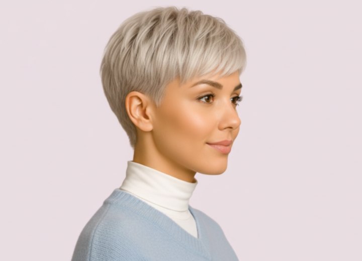 Coiffure courte pratique pour femmes – Vue de côté