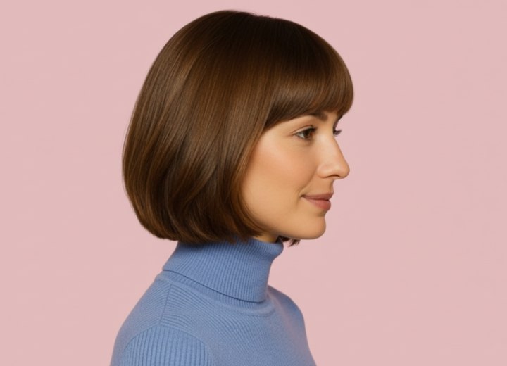 Carré à la longueur du menton – Vue de côté