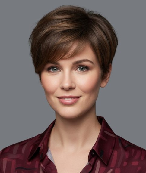 Coupe &agrave; la gar&ccedil;onne brune avec d&eacute;grad&eacute;