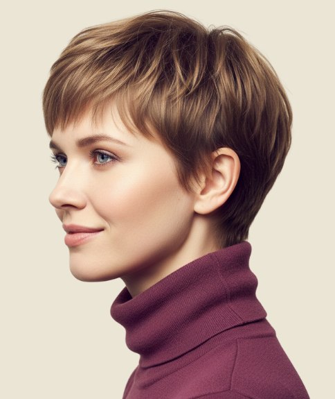 Coupe &agrave; la gar&ccedil;onne d&eacute;grad&eacute;e &ndash; Vue de profil