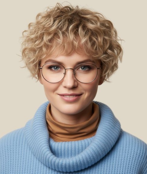 Carr&eacute; tr&egrave;s court d&eacute;grad&eacute; et boucl&eacute;